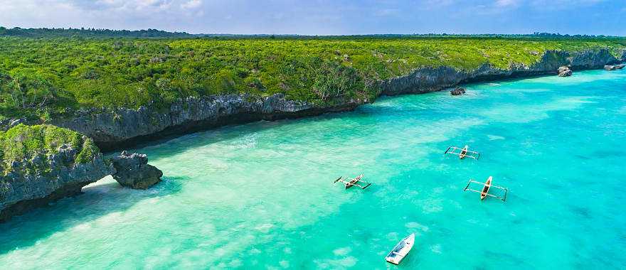 Turquoise waters of a beach in Zanzibar  