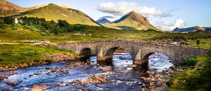 Old brick bridge over the river at Sligachan, Isle of Skye, Scotland, UK Old brick bridge over the river at Sligachan, Isle of Skye, Scotland, UK
