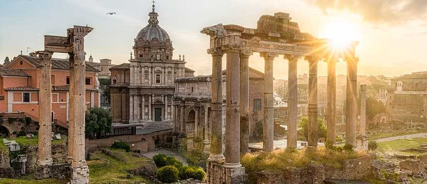 Sunrise at the Roman Forum in Italy