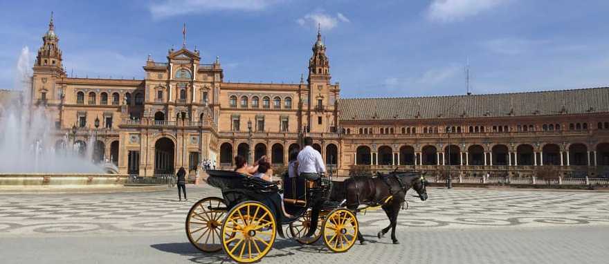 cabby in Plaza de España, Seville cabby in Plaza de España, Seville