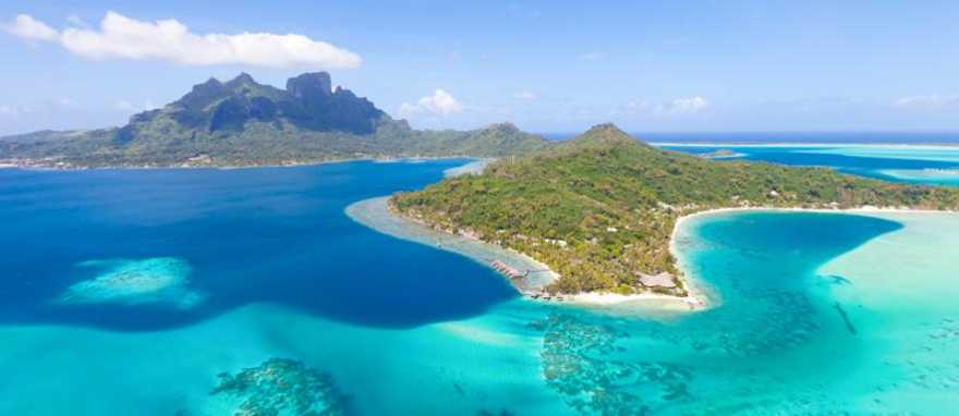 Aerial view of Islands in the French Polynesia 