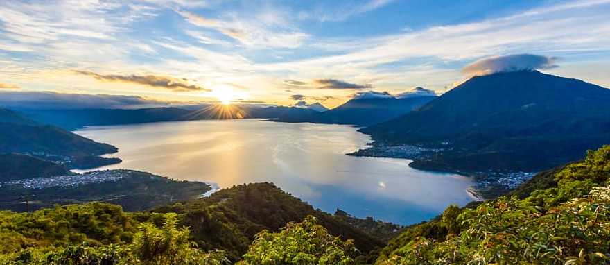 Lake Atitlan with San Pedro volcano in Guatemala Lake Atitlan with San Pedro volcano in Guatemala