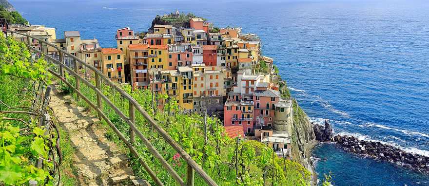 Pathway thru vineyards above Manarola in the Cinque Terre, Italy. Pathway thru vineyards above Manarola in the Cinque Terre, Italy.