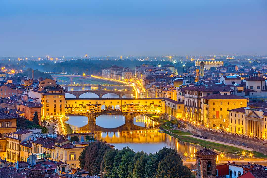 The Arno River in Florence, Italy