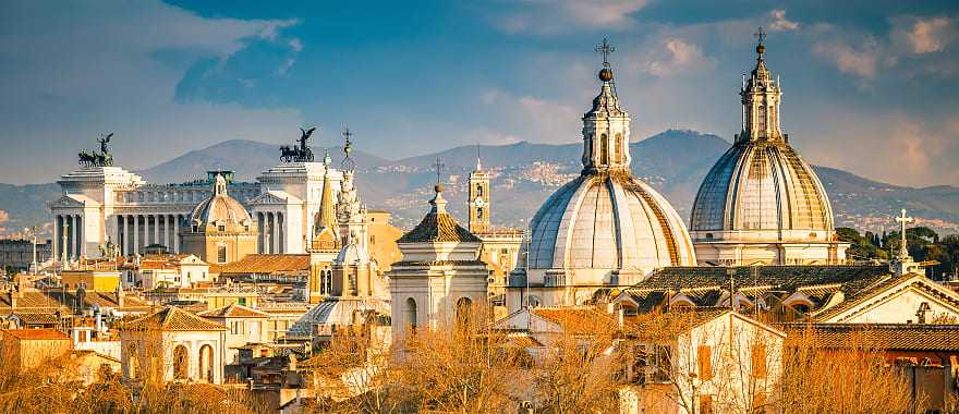 View of Rome, Italy at sunset