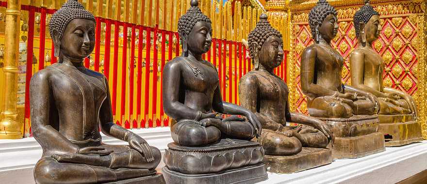 Buddha statues at a temple in Thailand