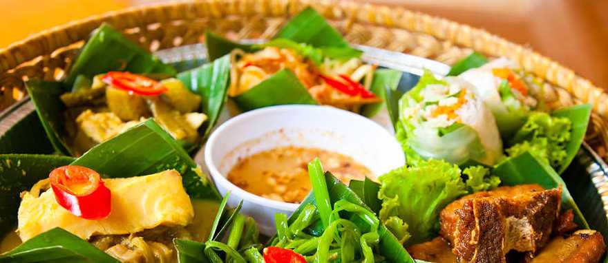 Freshly made salad served at a restaurant in Cambodia Freshly made salad served at a restaurant in Cambodia