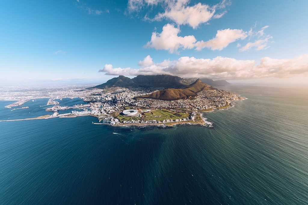 Aerial view of Cape Town, South Africa.