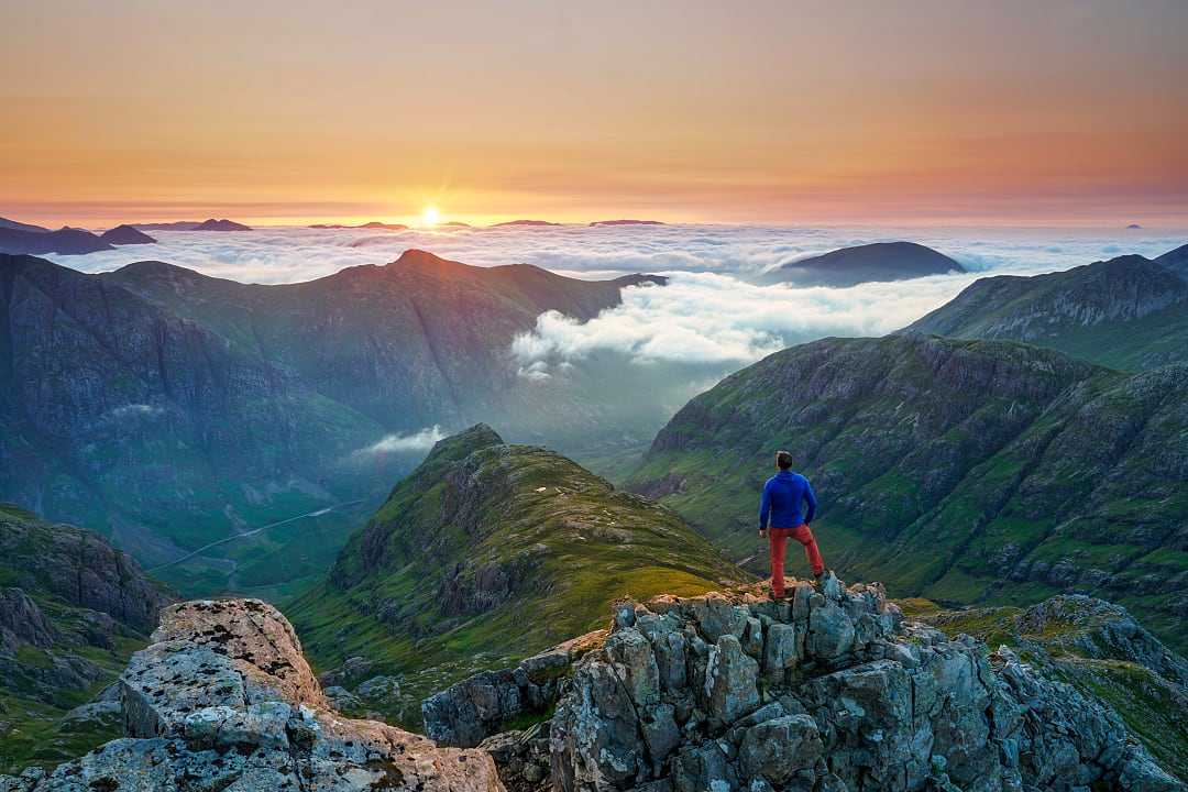 Hiker in Glencoe, Scotland