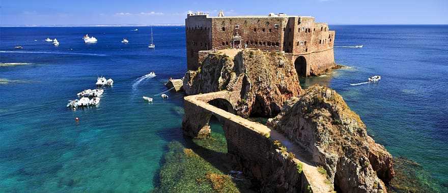 Abandoned Fortress and Lighthouse on Berlenga Grande Island, Berlenga Nature Reserve, Portugal