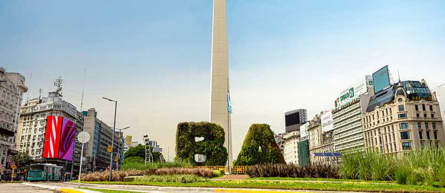 Obelisco at the Plaza de la República in Buenos Aires, Argentina