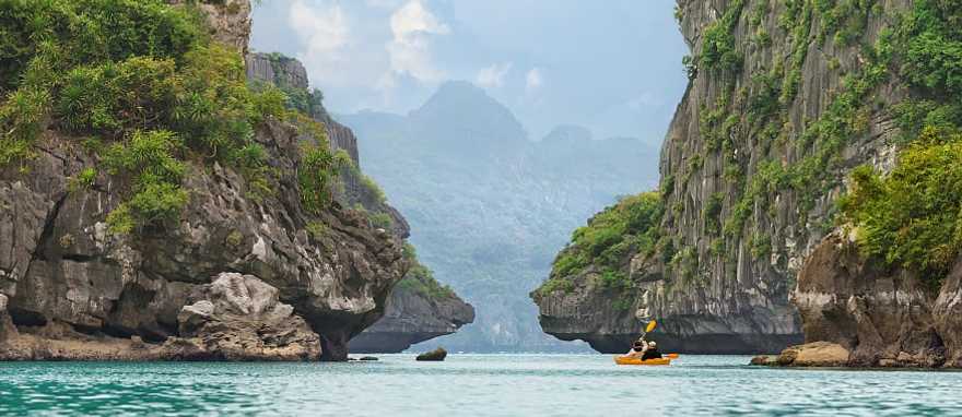 Kayak on Ha Long Bay in Vietnam Kayak on Ha Long Bay in Vietnam