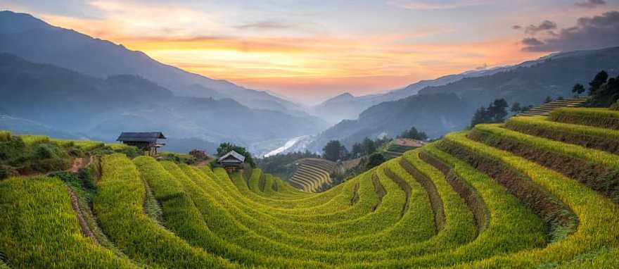 Sapa Valley at sunset in Vietnam Sapa Valley at sunset in Vietnam