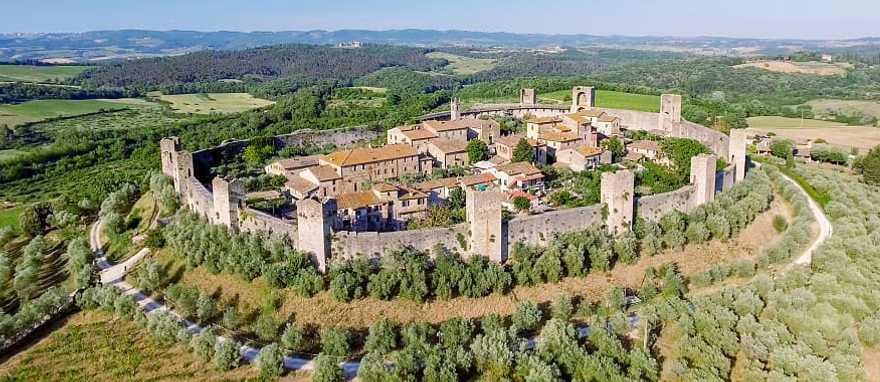Monteriggioni in Tuscany, Italy Beautiful view of Medieval town of Monteriggioni in Tuscany, Italy