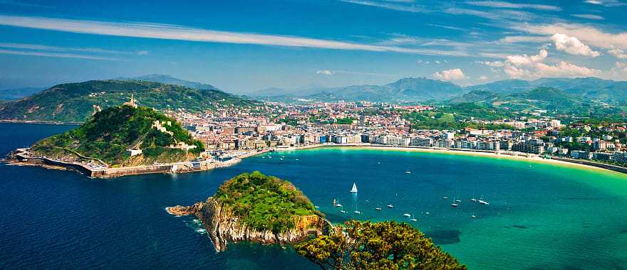 San Sebastian coastline in Spain. 