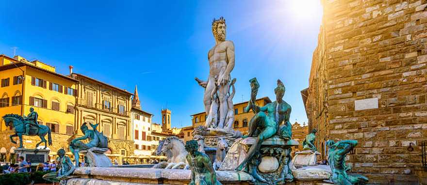 Piazza della Signoria in Florence, Italy Neptune's Fountain in Piazza della Signoria in Florence, Italy