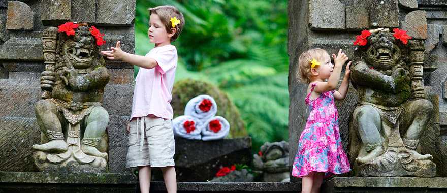 Brother and sister on vacation in Bali