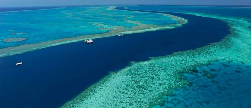 Aerial of the great barrier reef in Australia. Photo courtesy of Hamilton Island Aerial of the great barrier reef in Australia