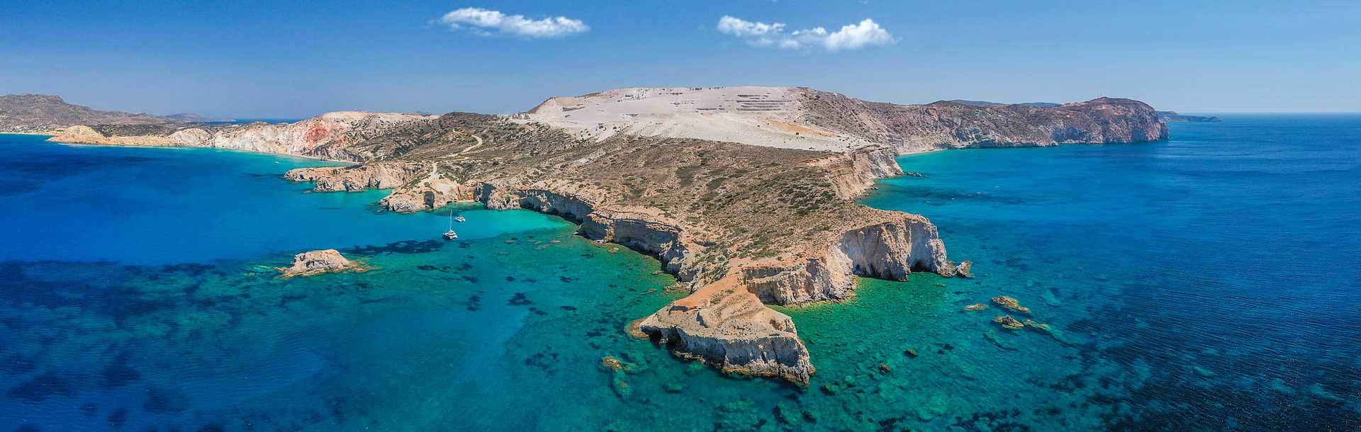 Southern coastline of Milos, with Fyriplaka, Tsigrado, and Gerakas Beaches 