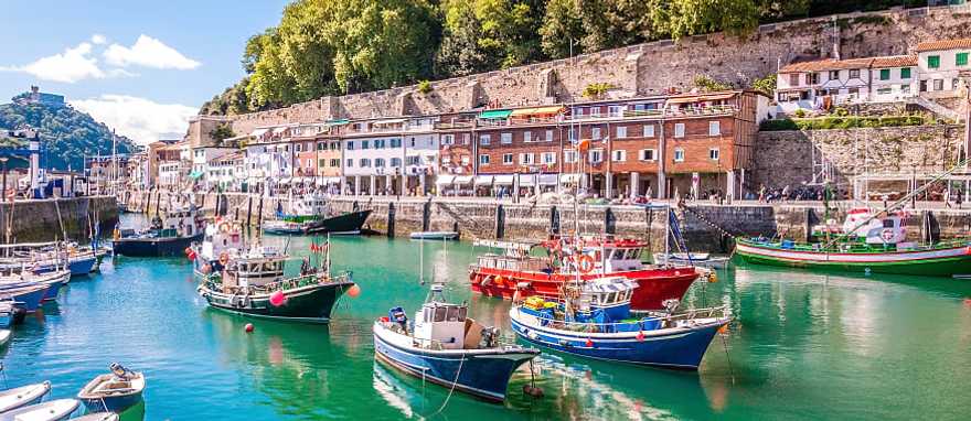 Old Town Harbour in San Sebastian, Spain. 
