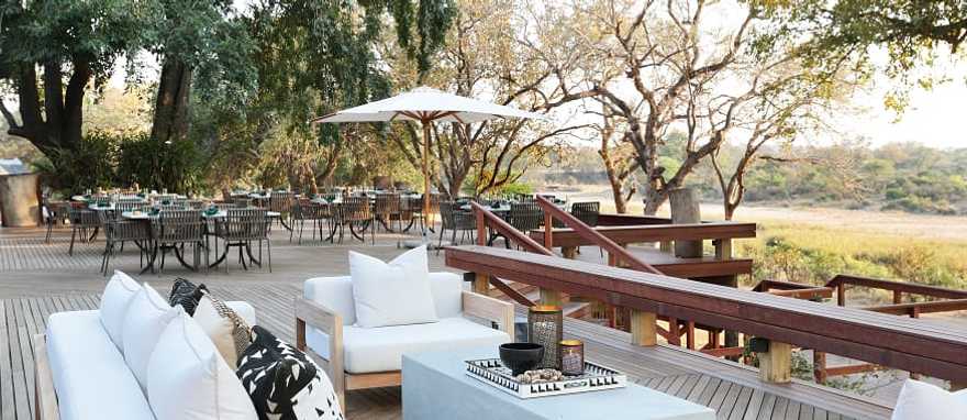 Best of the Greater Kruger Luxury Safari - Malamala Camp Luxurious deck at Malamala Camp in South Africa