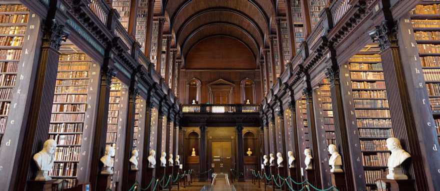 Trinity College library in Dublin, Ireland Trinity College library in Dublin, Ireland