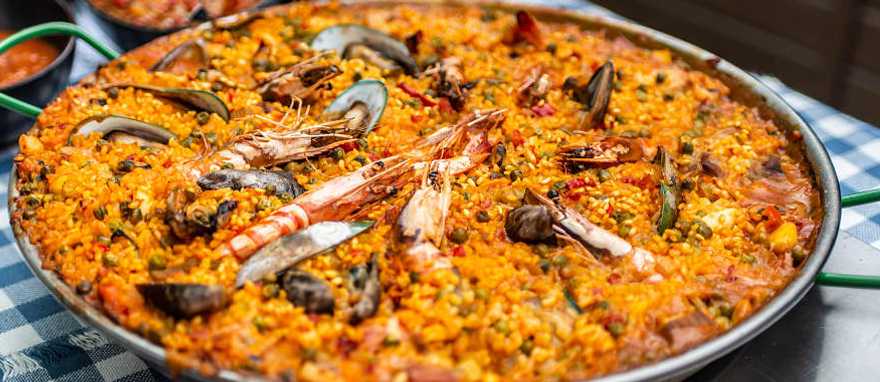 Traditional Spanish paella dish
