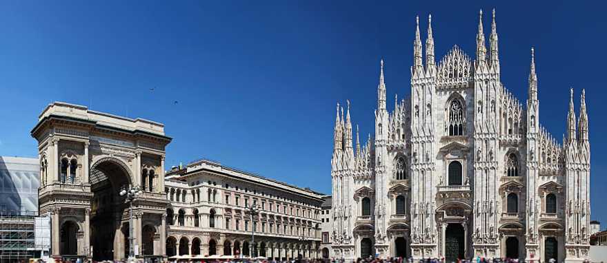 Piazza del Duomo, Milan's main square in Italy