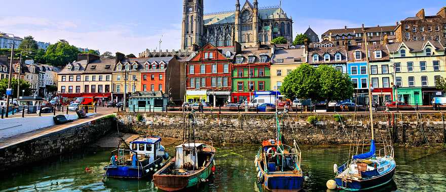 The harbor of Cobh in County Cork, Ireland