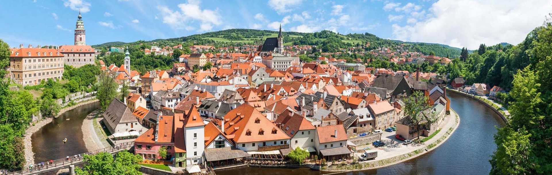 Czech Republic Tours - Cesky Krumlov castle and church of St. Vitius