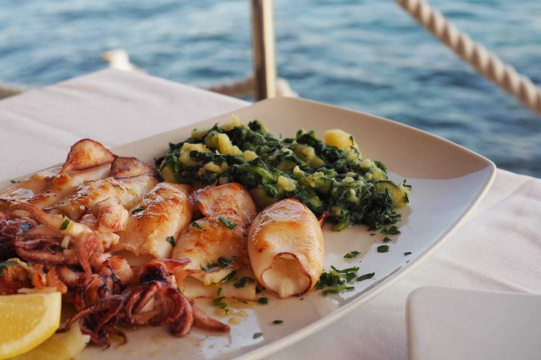 Seafood platter by the beach, Croatia.