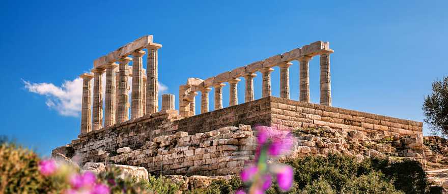 The Temple of Poseidon is an ancient Greek temple on Cape Sounion, Greece. The Temple of Poseidon is an ancient Greek temple on Cape Sounion, Greece.