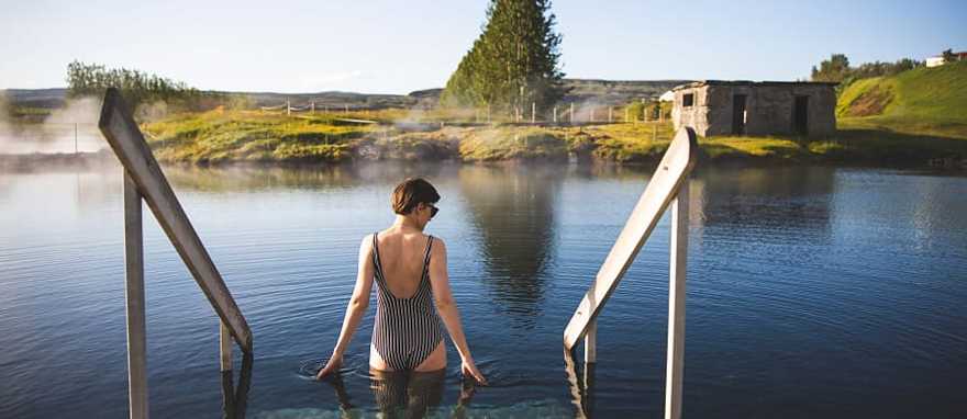 Thermal baths in Flúðir, Iceland. Photo courtesy of The Secret Lagoon Thermal baths in Flúðir, Iceland