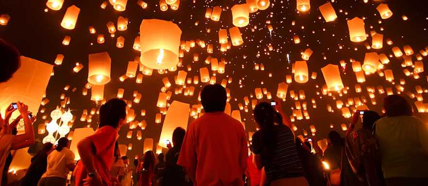 Floating lantern festival in Thailand