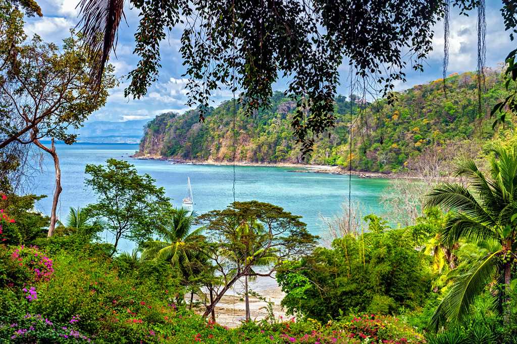 Sailboat in a Costa Rica bay