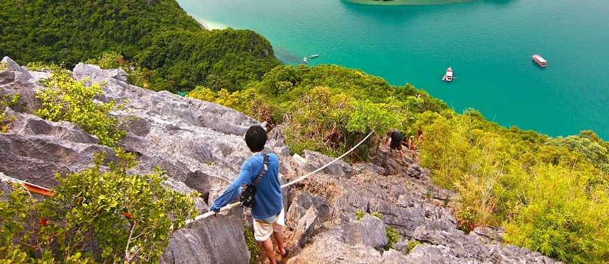 Tourist enjoying the view of Kohangtong Island in Thailand. Tourist enjoying the view of Kohangtong Island in Thailand.