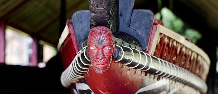 Carved canoe, Maori culture, New Zealand Carved canoe, Maori culture, New Zealand