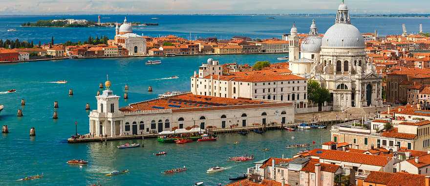 Grand canal and Basilica di Santa Maria della Salute in Venice, Italy