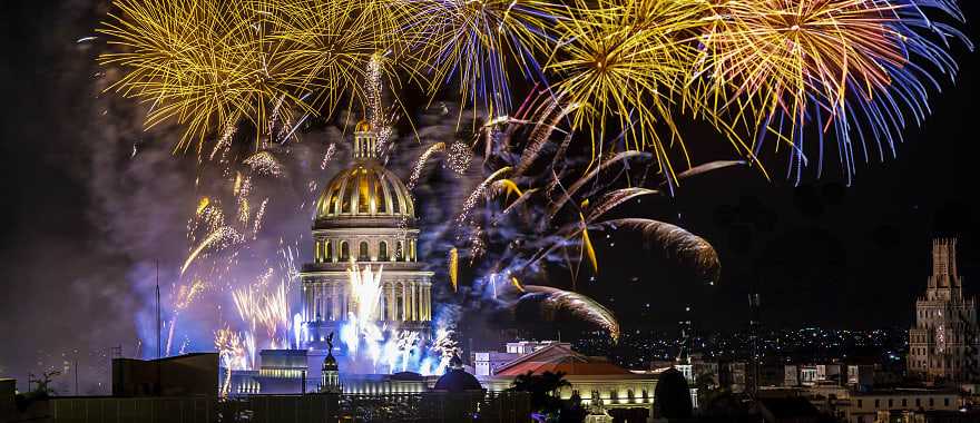 Fireworks over Havana, Cuba