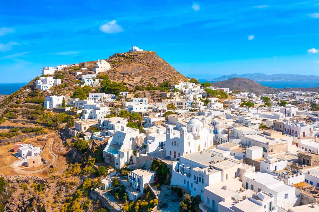 Plaka town on Milos Island, Greece