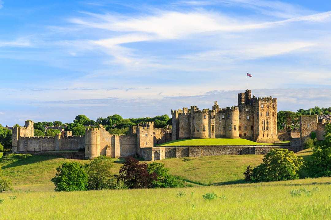 View of Alnwick Castle in Scotland