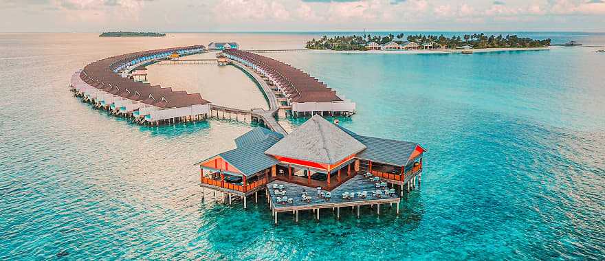 Overwater bungalow resort in the Maldives 