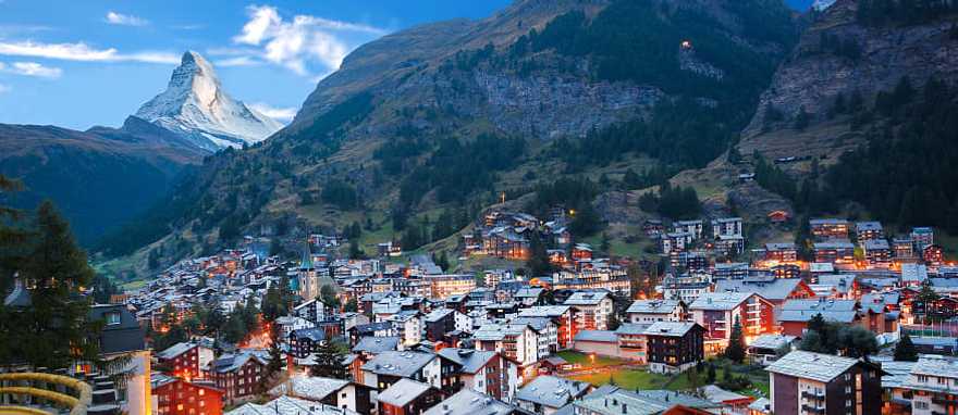 Zermatt Village with a view of Matterhorn in the Swiss Alps of Switzerland. Zermatt Village with a view of Matterhorn in the Swiss Alps of Switzerland.