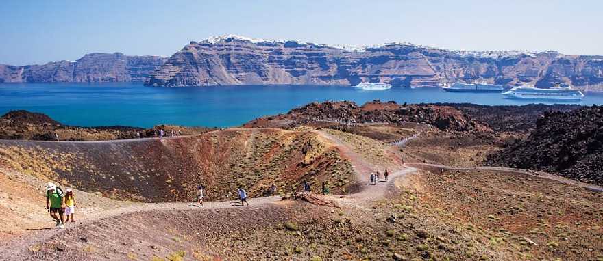 Nea Kameni Volcanic Park, Santorini, Greece Nea Kameni Volcanic Park, Santorini, Greece