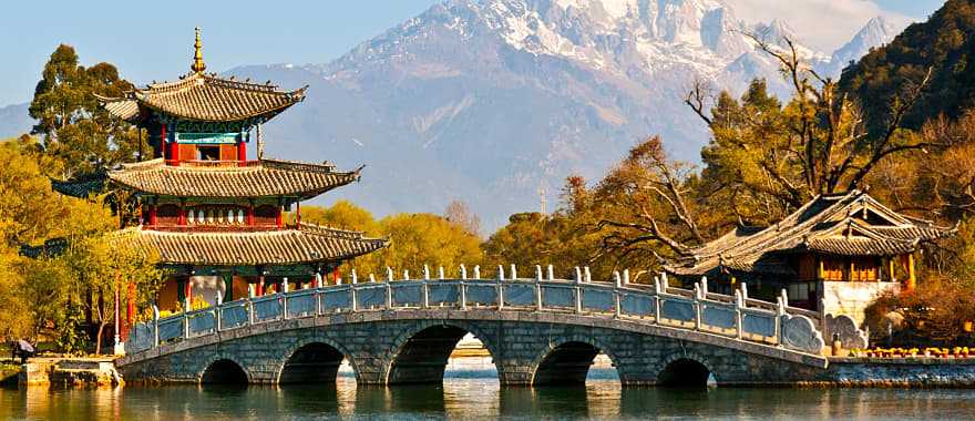 Jade Dragon Snow Mountain in Lijiang, China.