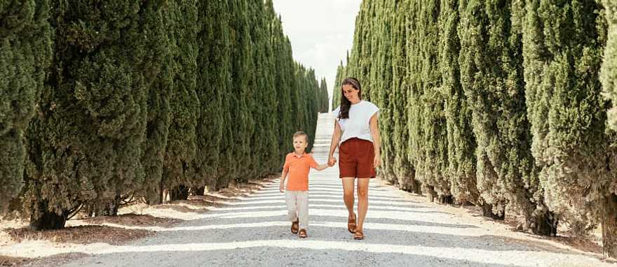 Family in Tuscany, Italy.