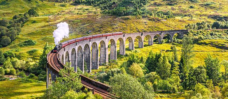 The Glenfinnan Viaduct railway in Scotland The Glenfinnan Viaduct railway in Scotland