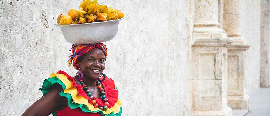 Fruit vendor, symbol of Cartagena, Colombia