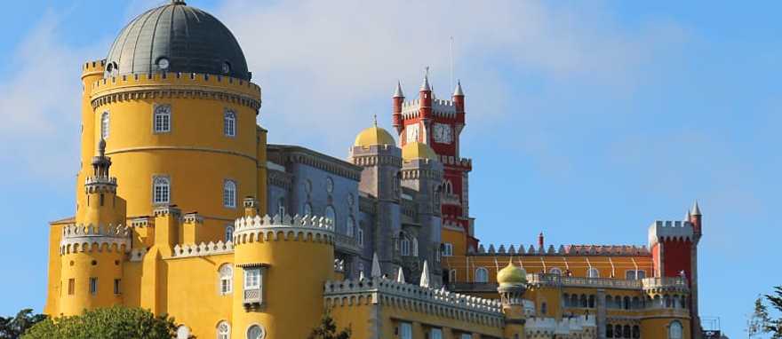 The fabulous Pena National Palace on one of the hills of Sintra, Portugal