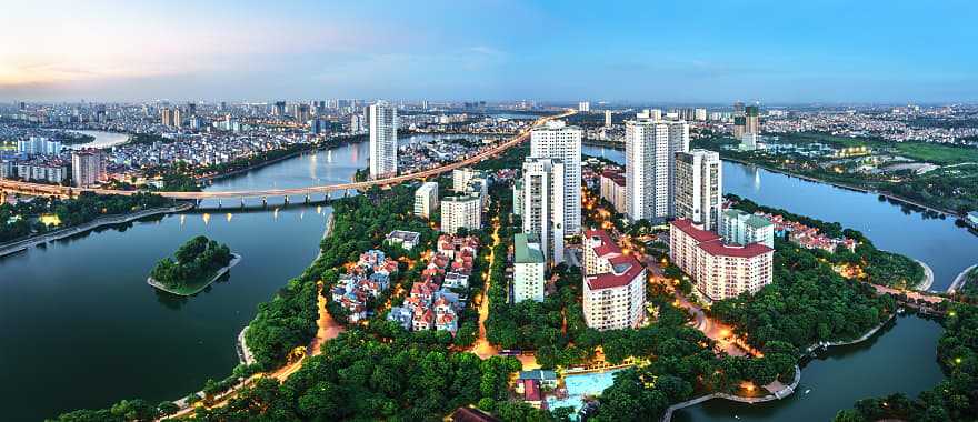 Aerial view of Hanoi in Vietnam